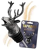 Matt Pewter Stag's Head Wine Bottle Aerator Pourer