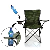 BigDean 2X Faltstuhl Tarnfarben Campingstuhl Anglerstuhl mit Getränkehalter – Ansicht 6