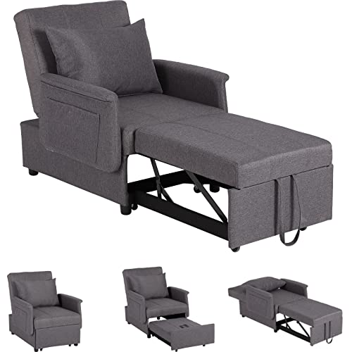 Convertible Chair Bed 3-in-1, Sleeper Chair Bed - Pull Out Sleeper Chair Bed Modern Sofa Bed Adjustable Backrest Sleeper Couch Bed for Living Room/Small Apartmentâ€¦