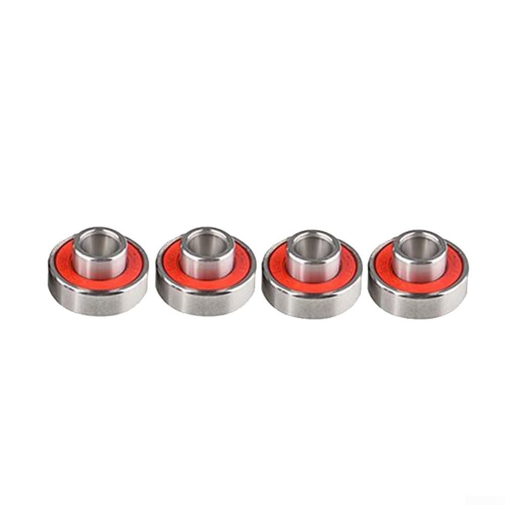 608-2RS - Cuscinetto a sfera a fila singola, 8 x 22 x 12,6 mm, con guarnizioni in gomma per resistenza agli agenti contaminanti, per skateboard, longboard, scooter, dispositivi fidget spinner (rosso