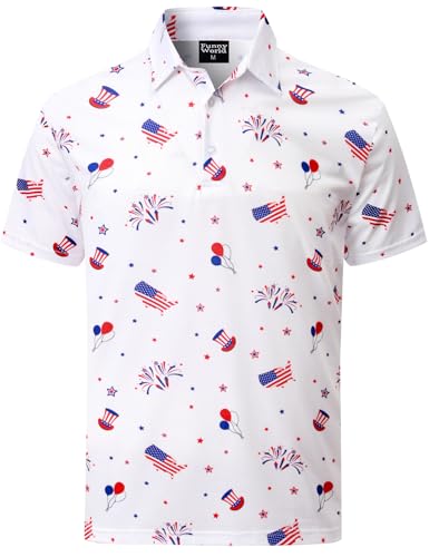 Polo para hombre Funny World con patrón 3D estampado y manga corta para golf miniatura 1
