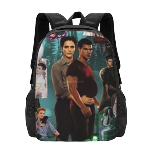 The T-wilight Saga simple large capacity backpack, the whole bag design is stylish, light, casual and simple Black