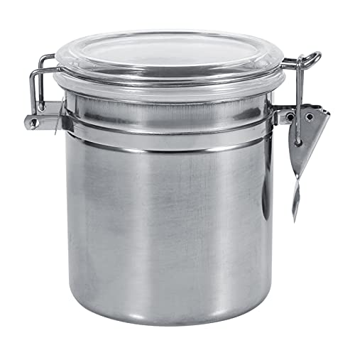 Container de Almacenamiento Azúcar, té, Recipiente de Frijol café Almacenamiento Alimentos Acero Inoxidable con Cubierta Transparente y Diseño Hasp, 4 Tamaños Disponibles, Hallazgo Conveniente para