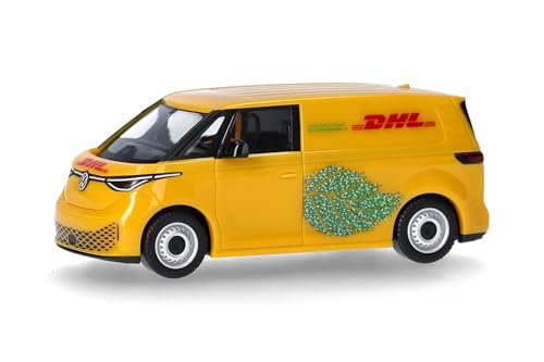 Herpa Modellino Auto Vw Id. Buzz Cargo "Dhl", Miniatura In Scala 1:87, Pezzo Da Collezione, Made In Germany, Modello In Plastica