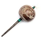 Peruvian Amazon Gourd Rattle Instrument – Jaguar Medium Shamanic Ceremonial Percussion