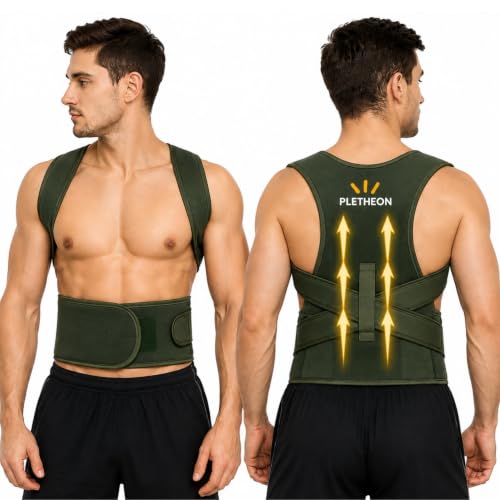 Image of PLETHEON Posture Corrector Belt for Men & Women fit 30 to 44 inch Tummy (Green)