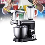 Batidora Comercial, licuadora 3 en 1 de Acero Inoxidable con Recipiente de 6 litros, Potencia máxima de 1500 W, diseño de Carga dependiente, Color Negro