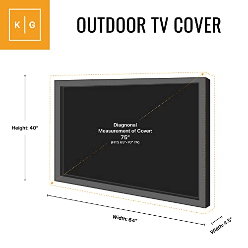 KHOMO GEAR Outdoor TV Cover - PANTHER Series - Universal Weatherproof Protector For 65 - 70 Inch TV - Fits Most Mounts & Brackets