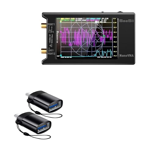 BoxWave Cable Compatible with Seesii NANOVNA-H4 - USB-C to A PortChanger (2-Pack), USB Type-C OTG USB Portable Keychain - Slate Black