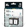 Remanufacture 62XL – Cartucho de tinta negro de repuesto para HP Ink 62 XL con HP Envy 5660 7640 5540 5640 5541 5643 7643 7645 (paquete de 2 unidades)