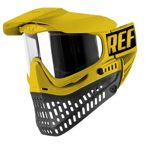 JT Spectra Proflex Paintball Referee Goggle Yellow and Black with Clear Thermal Lens and Standard Chin Strap