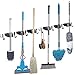Produktbild YAUNGEL Gerätehalter Edelstahl, 6 Halter und 8 Haken Edelstahl Besenhalter Wandhalterung Besen, Besenhalterung Wand für Küche, Zuhause, Badezimmer, Garage, Garten