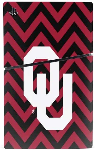 Skinit Decal Gaming Skin Compatible with PS5 Slim Digital Edition Bundle - Officially Licensed University of Oklahoma Sooners Chevron Design