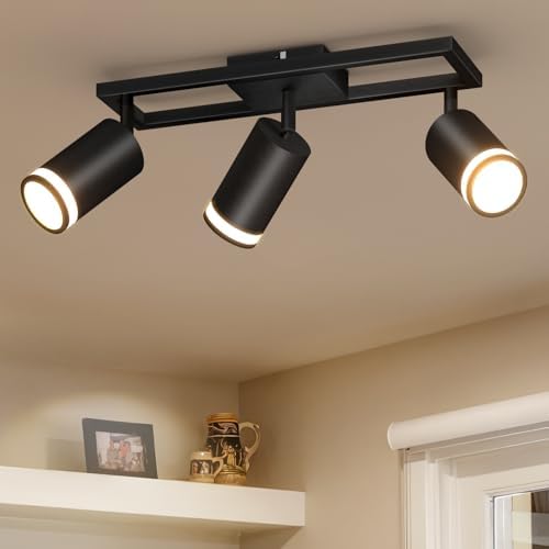 Dehobo Plafonnier Industriel Spots et Rails de Spots Noir, Rampe Spot Dehobo Plafonnier Industriel Spots et Rails de Spots Noir, Rampe Spot