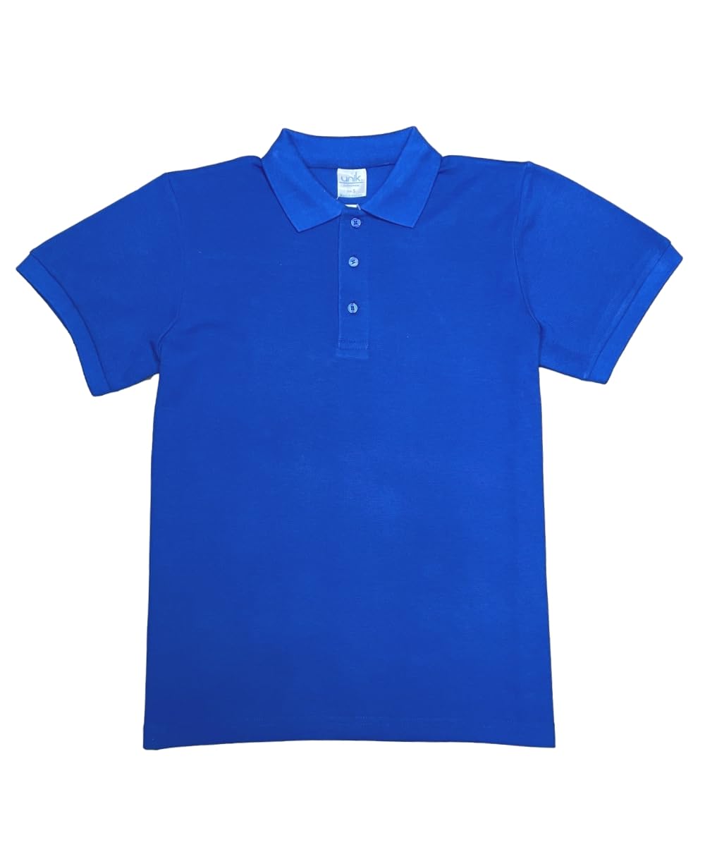 unik Boy's Premium Quality Pique Polo Uniform Shirt Short Sleeve White Sky Blue Navy Hunter Green Burgundy Black Red