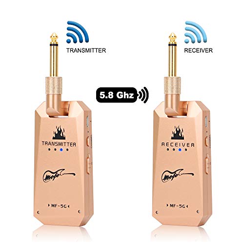 5.8GHz Wireless Guitar System, Rechargeable Audio Guitar System Wireless Digital Transmitter Receiver 4