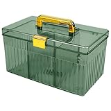 JECOMPRIS Tragbare Medikamentenaufbewahrungsbox mit Tragegriff Großer Kunststoff Notfallkoffer für Haushalt Sport und Reisen Medikamentenorganizer mit Vielseitiger Aufteilung