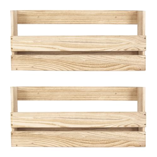 CHZIMADE 2PCS Wall-Mounted Shoe Rack Storage Organiser Unit Shoes Shelf Cabinet Wooden Shoe Holder and Organization