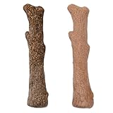 Outward Hound Pupstages Dogwood Calming Dog Chew Toy – Real-Wood Blend, Moderate Chewers, Medium, 7.5', 2-Pack (Natural & Hemp Flavors)