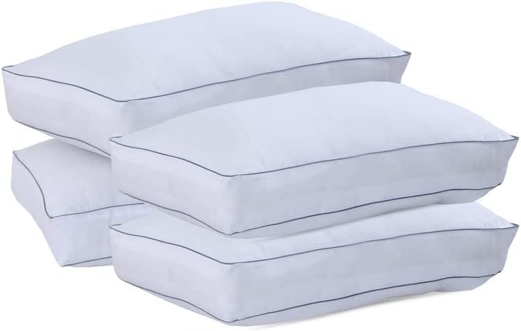 Egyptian Cotton Box Pillows Premium Hotel Quality Pillows for Back Stomach and Side Sleepers Down Alternative Filling Bed Pillow Hypoallergenic Breathable Washable Cover (4)