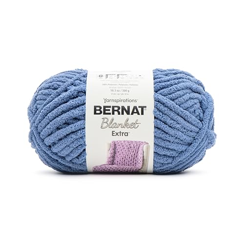 Image of Bernat Blanket Extra Crisp Blue Yarn - 2 Pack of 10.5oz /300g - Polyester - 7 Jumbo - 97 Yards - Knitting /Crochet