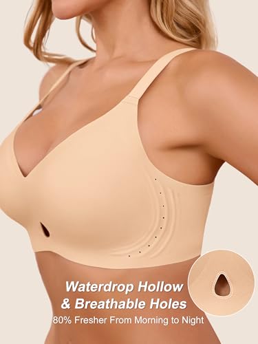 Wireless Jelly Bras for Women with Support - S-3XL Seamless Bra No Underwire Full Coverage Comfort T-Shirt Bralette3