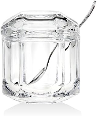 Crystal Symmetry Covered Jar With Stainless Spoon
