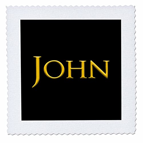 25x25 inch Quilt Square - John Popular Name in The USA. Yellow on Black Amulet Alexis Design - Popular Female Names in USA