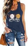 XOXO Game Day Baseball Tank Tops Women Casual Sleeveless Tee Shirt Summer Baseball Mom Musle Tank To