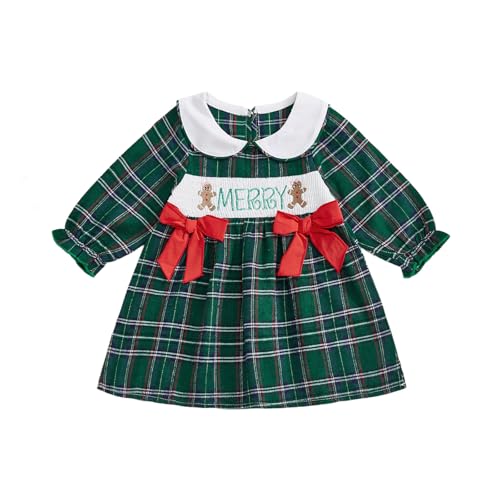 Toddler Girl Christmas Smocked Plaid Dress Outfit