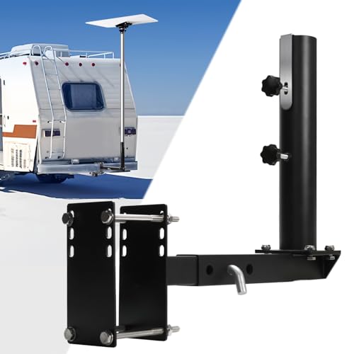 Full Stainless Steel Heavy Duty RV Flag Pole Mount, Frame/Hitch/Bumper 3 in 1, Fit for Poles Up to 2.50 Inches OD