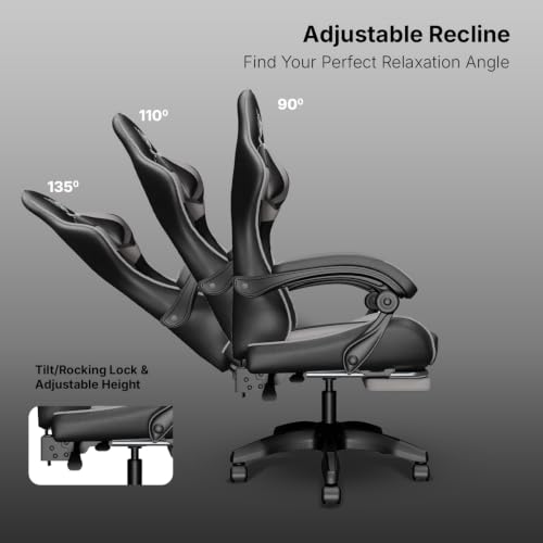 VALORXUSA Store ValorX USA Fighter Ergonomic Gaming Chair, Grey - Image 5