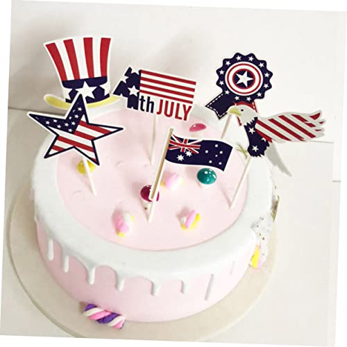 PRETYZOOM 48 Pçs Cupcake Patriótico Escolhe Decorações De Bolo Patrióticas Topos De Bolo Patrióticos