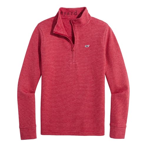Image of vineyard vines Saltwater Quarter-Zip, Red Velvet, Large
