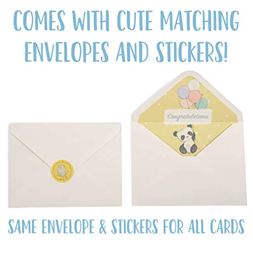10 Baby Congratulations Cards W/Envelopes & Stickers, Bulk Boxed Set Assortment Of New Baby Greeting Cards. Assorted Gender Neutral Watercolor Congrats Notes Pack To Welcome A New Baby Boy Or Girl #TOP1