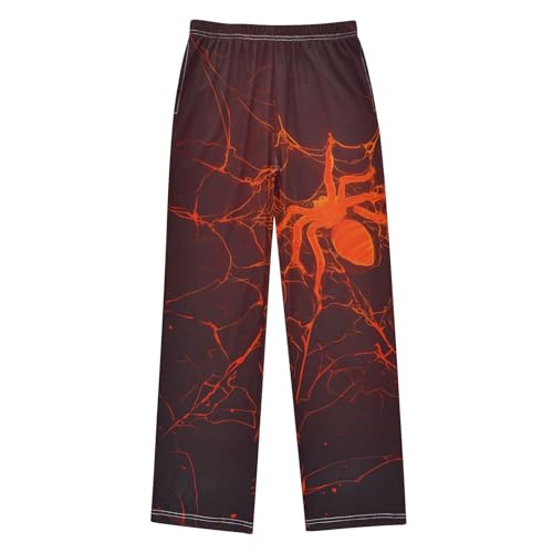 Pajama Pants Cool Red Spider Web Hand Drawn Long Sleep Pants Lounge Bottoms