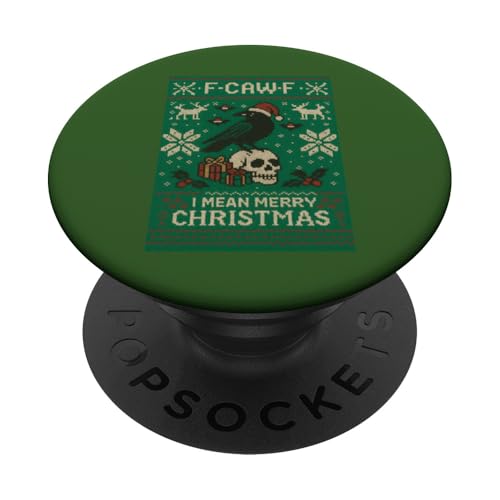 Ugly F Caw F Maglione di Natale Divertente F Caw F Goth Christmas PopSockets PopGrip Adesivo