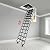 12 Steps Attic Ladders Pull Down System Kit,Heavy Duty Folding Loft Staircase,Wall-Mounted Telescoping Attic Stairs,661.39 LBS Load Capacity