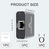 Ethernet Splitter 1 to 2, 1000Mbps RJ45 Network Switches with Type C Power Cable, 2 Port Gigabit Lan Internet Splitter for Digital TV Computer Router ADSL Laptop Gaming PC Working Simultaneously - Image 2