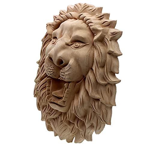 Beefs Woodcarving Lion Head Decal Corner Wood Applique For Home Decoration Maison Accessories Furniture Decor Decorative Long 30Cmx20Cm #TOP20