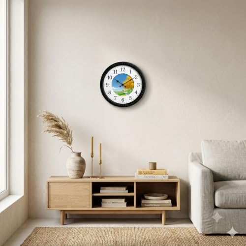 Image of Wall Clock for Living Room Stylish | Clock for Home | Wall Clock for Hall | Wall Watch for Living Room (Yellow Tree)