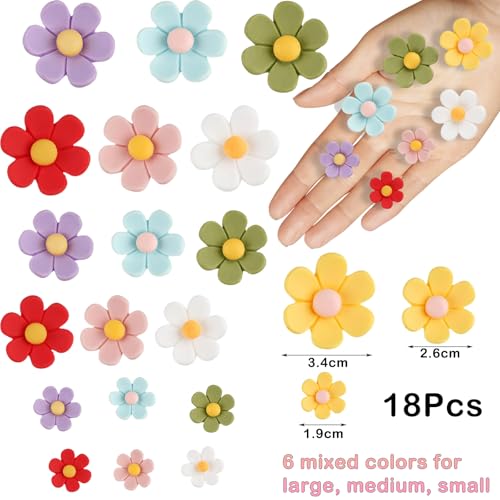 Image of Stylish Fridge Magnets, Set of 18 Mini Ceramic Vase Magnets for Refrigerator, Colorful Decorative Flower Magnets for Kitchen, Office, Photo Display and Note Organization