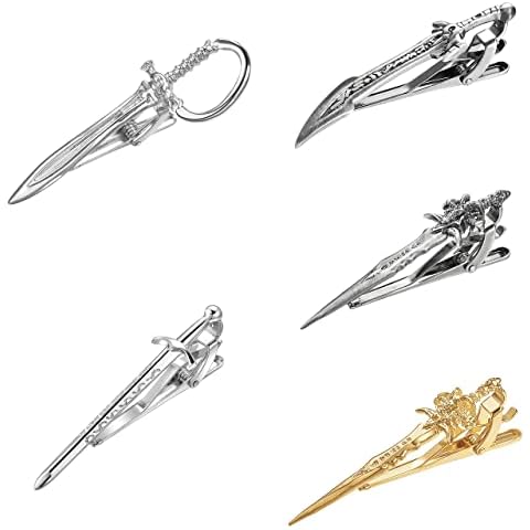 Yoursfs 5 Pcs Sword Tie Clips for Men Copper Personalised Novelty Sword Tie Pin Clip Fashion Jewelry for Men Cover