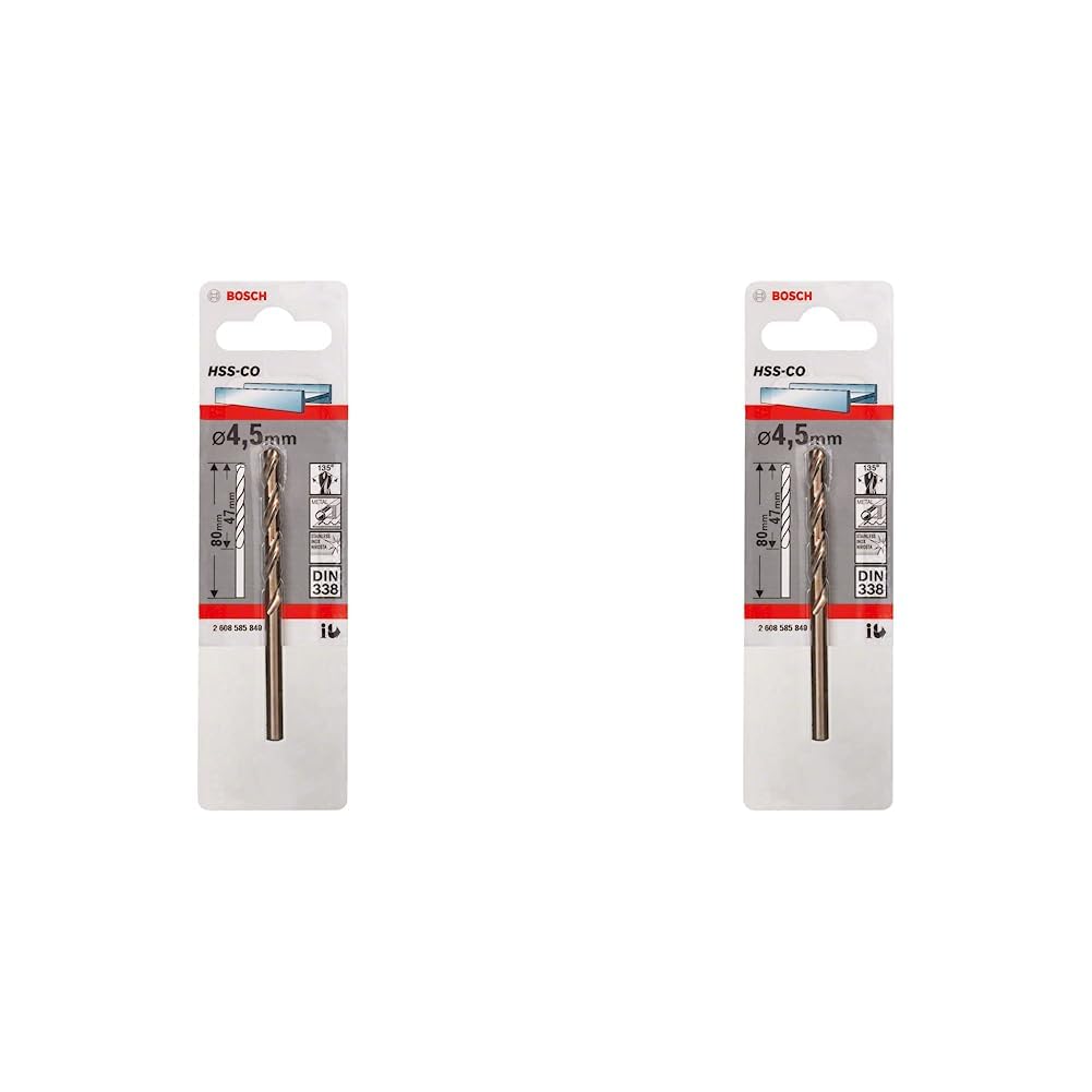 Bosch Professional Metallbohrer HSS-Cobalt (Ø 4,5 mm) (Packung mit 2)