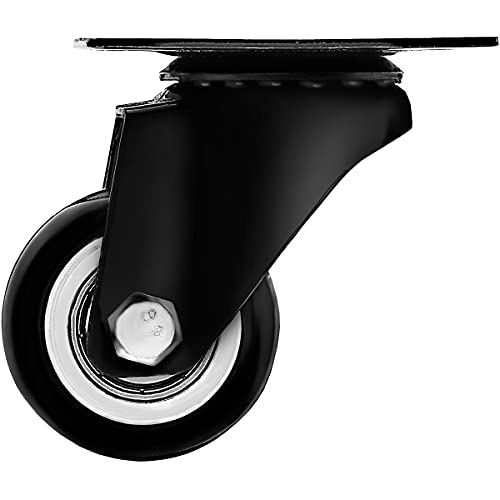 Swivel Caster Wheels Rubber Base With Top Plate & Bearing Heavy Duty With Pack Of 4 Black By Online Best Service (1.5" No Brake) #TOP6
