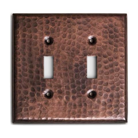 Monarch Abode Copper Hammered Double Wall Switch Plate Cover
