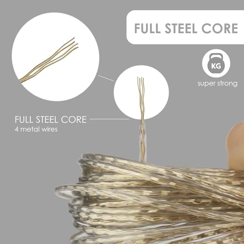 IDEA HOMET Washing Line Rope 20m with Steel Core, Clothes Lines for Outside Heavy Duty, Washing Lines Wire Extra Strong - Image 2