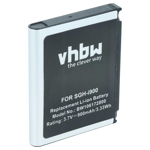 vhbw Batterie Compatible avec Samsung SGH-i900, SGH-i8000, Omnia, Nexus S, SGH-i7500, Omnia 2 téléphone Portable (900mAh, 3,7V, Li-ION)