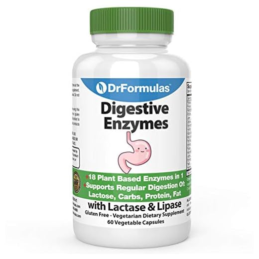 DrFormulas Digestive Enzymes for Bloating Relief, Gas, Lactose Intolerance, Digestion Support with Lactase, Amylase, Lipase, Bromelain, Protease, 60 Capsules