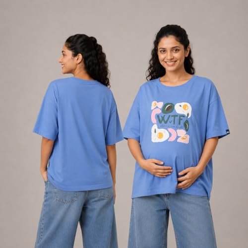 Image of The Mom Store Mom T-Shirt | Cotton | Pre and Post Pregnancy | Quirky Statements | Comfortable | Oversized